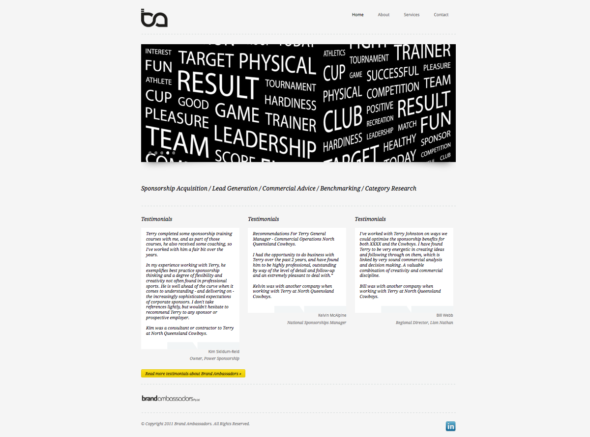 Brand Ambassadors Website Design