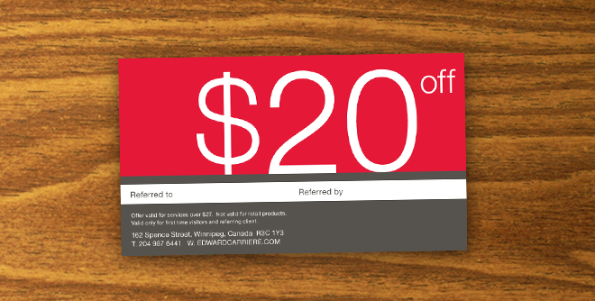 Edward Carriere Winnipeg Referral Card Design