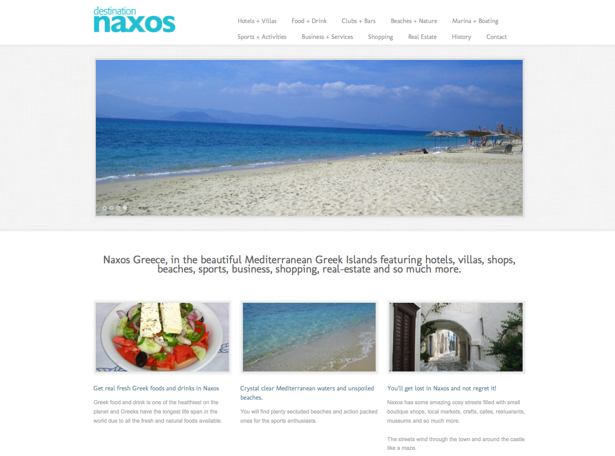 Naxos Vacation Website Design