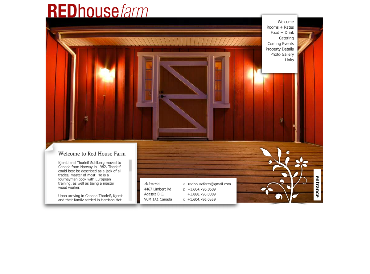 Red House Farm B&B Website Design